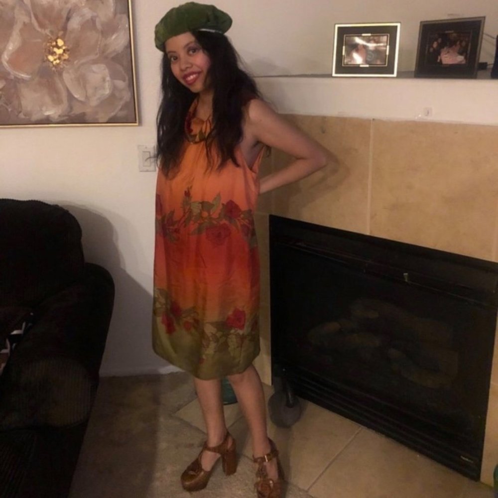 Anthropologie silk rose dress - Picture 1 of 1